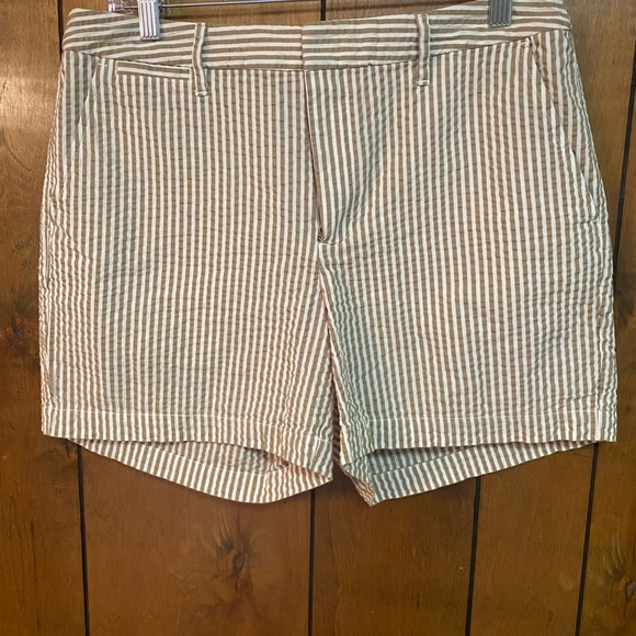 a new day Pants - a new day Women’s Beige and White Striped Shorts